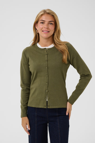 A8661, MilaSZ R-Neck Cardigan Four Leaf Clover Melange - 180 - 30500005 Thumbnail