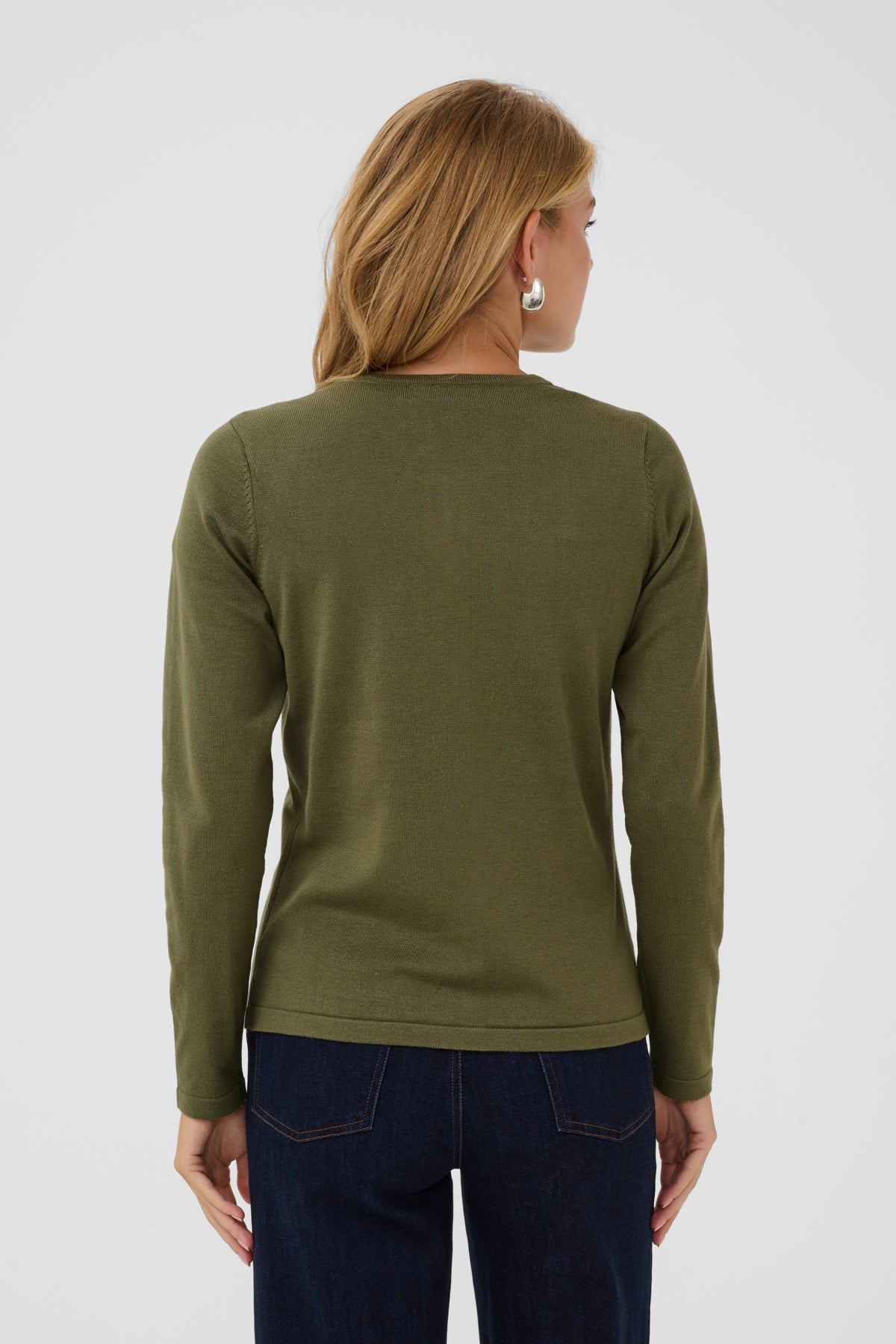 A8661, MilaSZ R-Neck Cardigan Four Leaf Clover Melange - 180 - 30500005