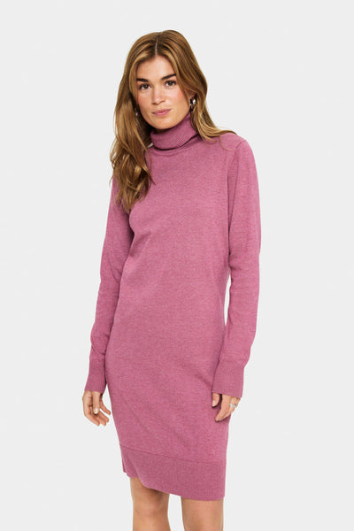 U6801, MilaSZ Rollneck Dress Red Violet Melange - 30501696 Thumbnail