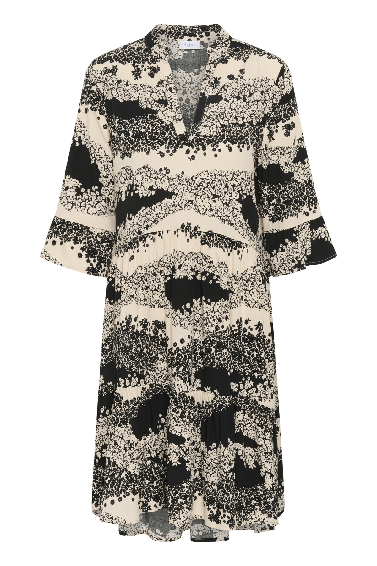 EdaSZ Dress Black Wavy Flowers - 30510220