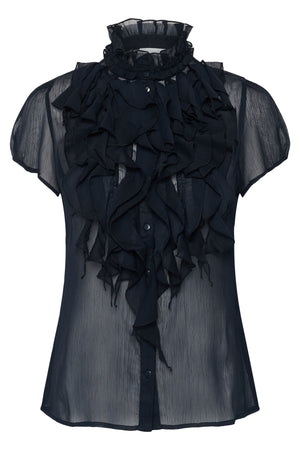 LiljaSZ Crinkle SS Shirt Night Sky - 30512464
