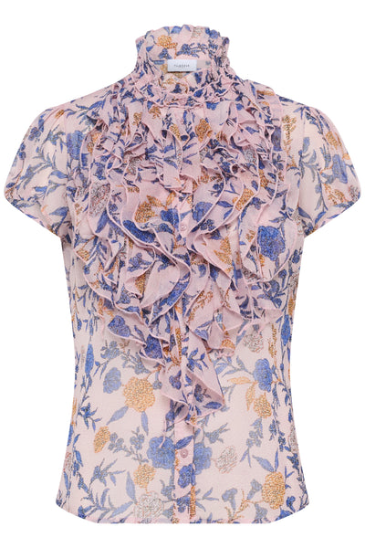 LiljaSZ Crinkle SS Shirt Pink Nectar Romantic Flowers - 30512464 Thumbnail