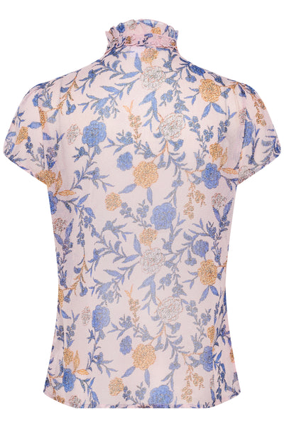 LiljaSZ Crinkle SS Shirt Pink Nectar Romantic Flowers - 30512464 Thumbnail