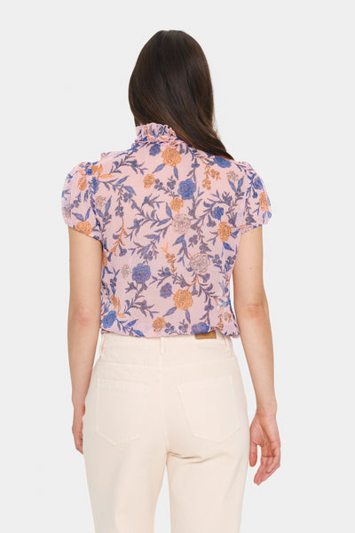 LiljaSZ Crinkle SS Shirt Pink Nectar Romantic Flowers - 30512464 Thumbnail