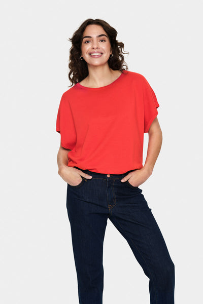 MilaSZ R-N SS Pullover Flame Scarlet - 30513284 Thumbnail