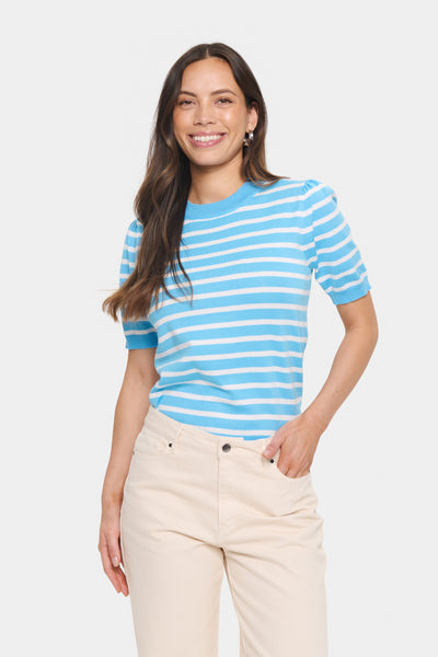 MilaSZ SS Striped Pullover Ethereal Blue Ice Stripe - 30513768 Thumbnail