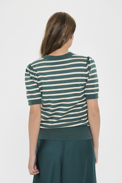 MilaSZ SS Striped Pullover June Brown Rice Stripe - 30513768 Thumbnail