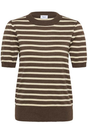 MilaSZ SS Striped Pullover Fondue Fudge Rice Stripe - 30513768
