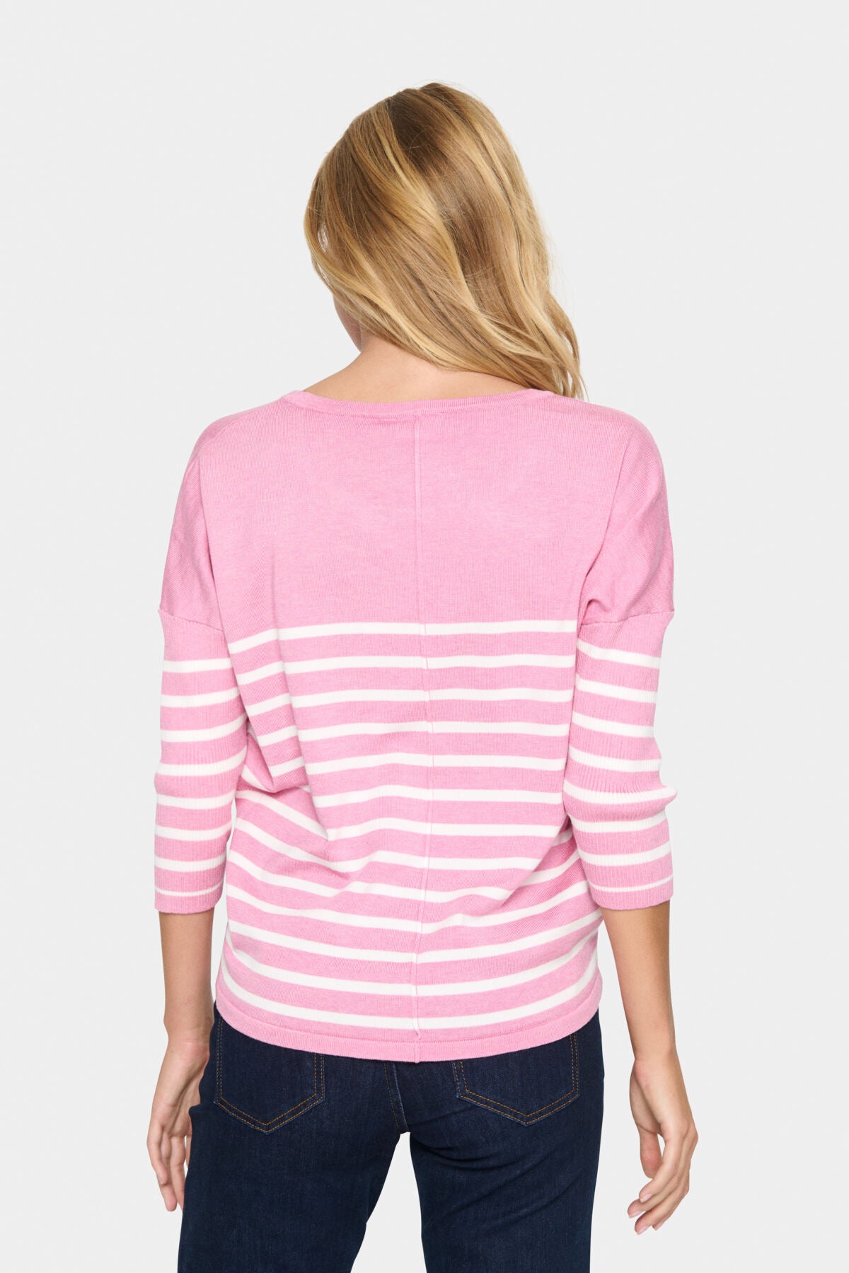 MilaSZ R-neck St. Pullover Sea Pink Mel/Ice Stripe - 30513769