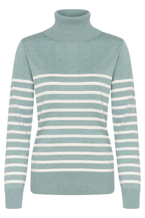 MilaSZ St. Rollneck Pullover Blue Surf Melange - 30513772