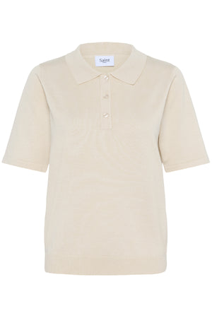 MilaSZ Polo SS Pullover Jojoba Melange - 30513958