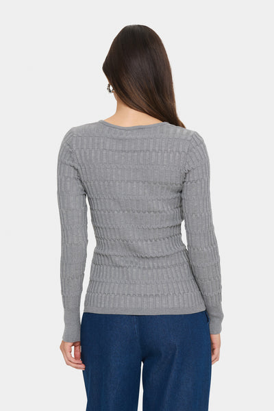 MelgaSZ Pullover Mist Grey Melange - 30514390 Thumbnail