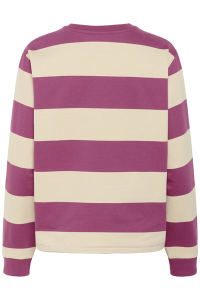 MajsaSZ Sweatshirt Red Violet Beige Block Stripe - 30514451 Thumbnail