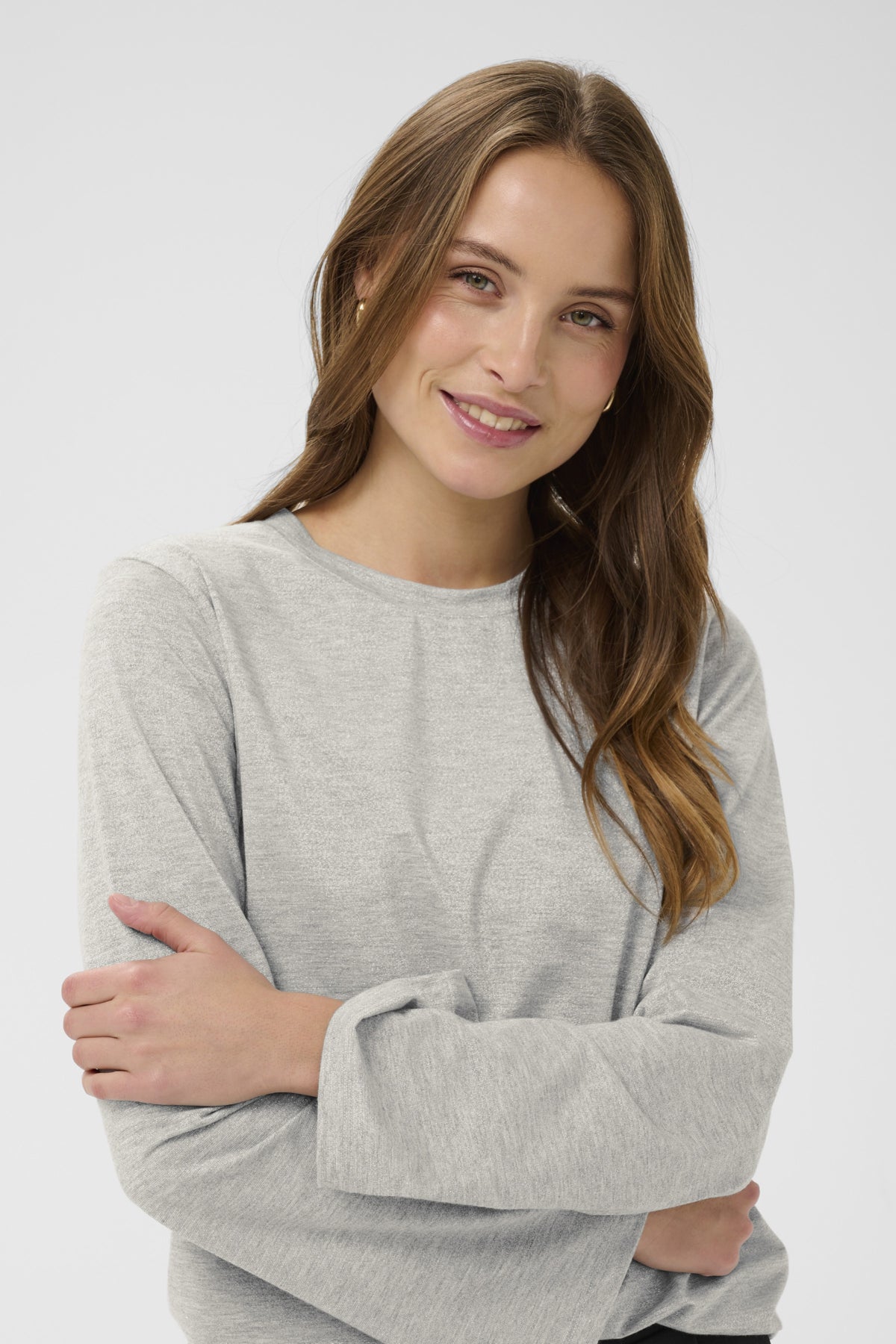 HagaSZ LS Blouse Pearl Grey Mel - 1541011 - 30514652