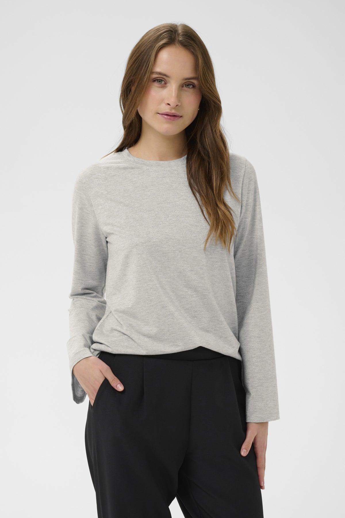 HagaSZ LS Blouse Pearl Grey Mel - 1541011 - 30514652