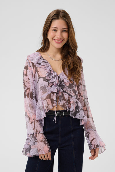 SolangeSZ Blouse Misty Lilac Garden Flowers - 3 - 30515244 Thumbnail