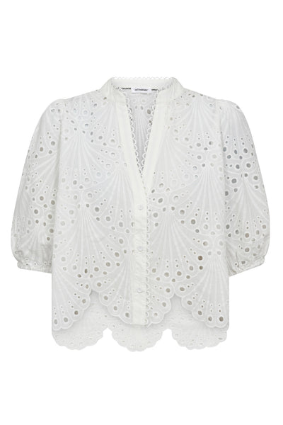 NayaCC Anglaise SS Shirt 4000-White - 35826 Thumbnail