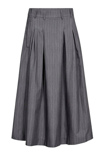 LyviaCC Pleat Pin Skirt 65003-Mid Grey - 500587 Thumbnail