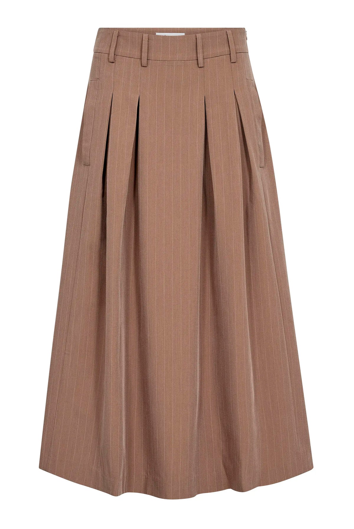 LyviaCC Pleat Pin Skirt 20009-Walnut - 500587