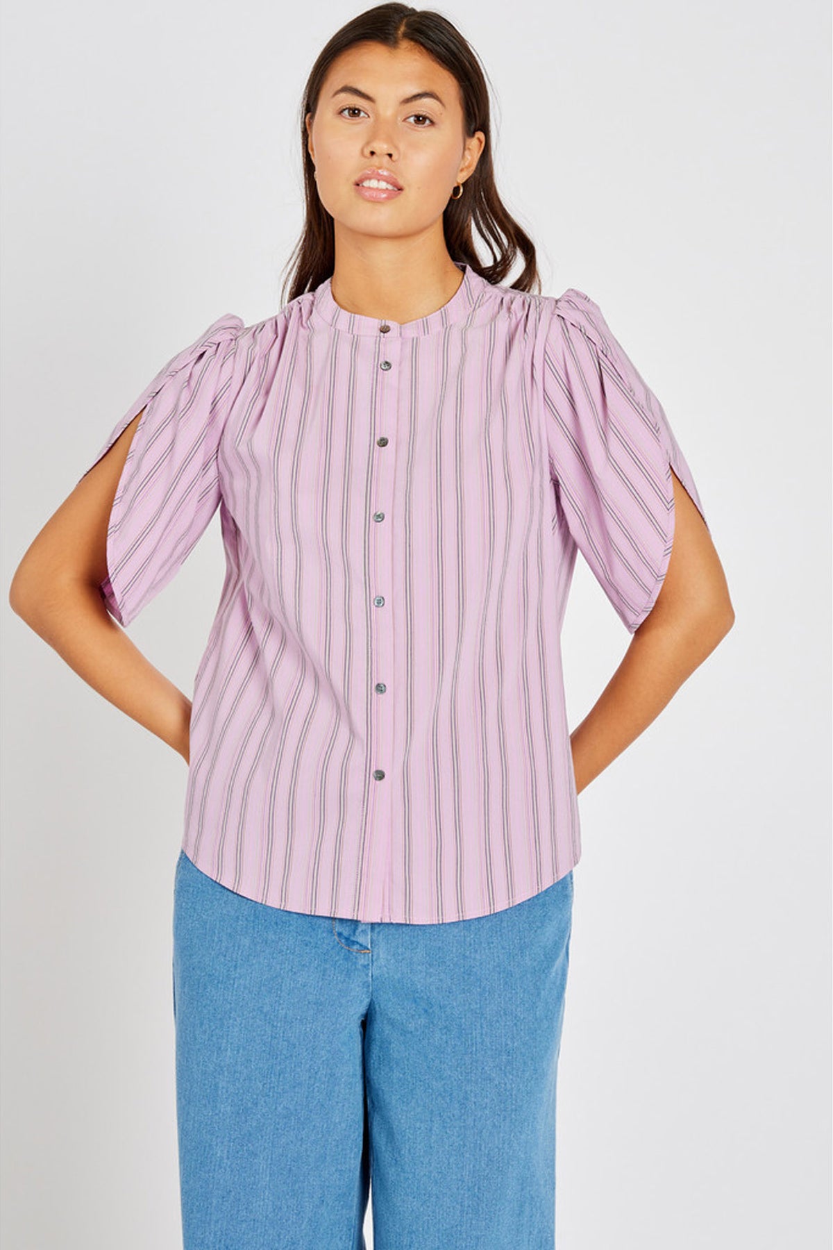 448HMTulin shirt 370 Pink stripe - HM1250