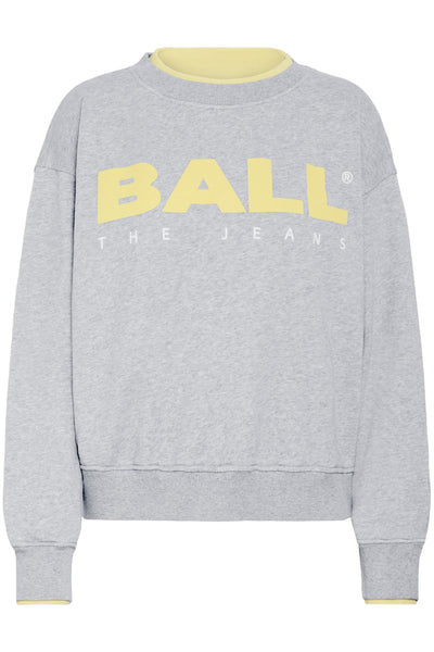 BASIMONA SWEAT Medium Grey Melange w. Lemon - 50405055 Thumbnail