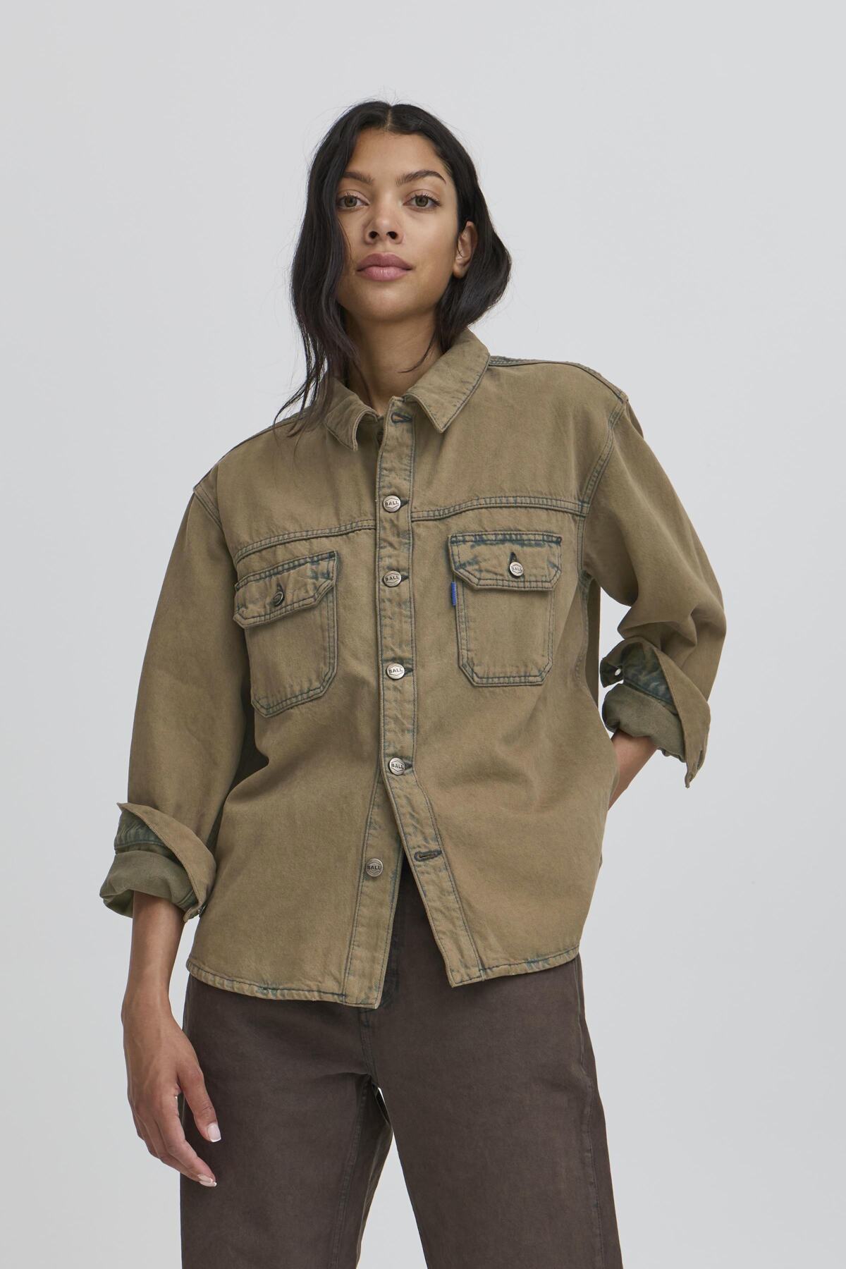 BAPIETRO OZ DENIM SHIRT Petrified Oak - 50405308