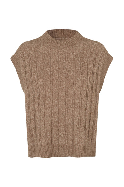 Finnll Knit Vest Sl CAMEL - 26422-5027 Thumbnail