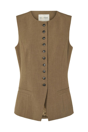7099RDFClarie vest 143 Dark-sand - RDF864