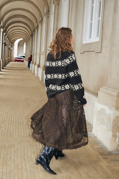 Collinsll Midi Skirt 87 Dark Mokka - 26493-2035 Thumbnail