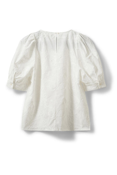 AHLIASW PUFF SLEEVE BLOUSE 0100 White - S261395 Thumbnail