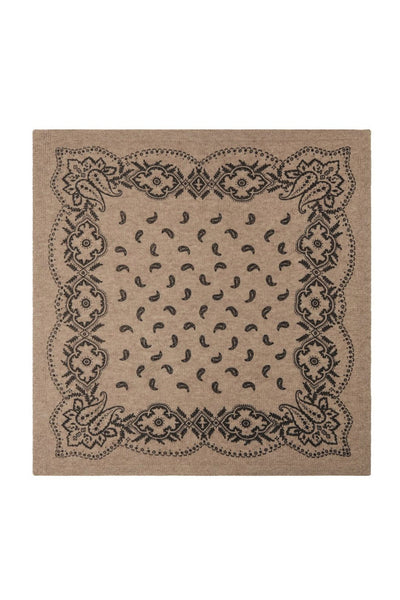 Adelina Paisley Knit Scarf BEIGE MELANGE - 169506 Thumbnail