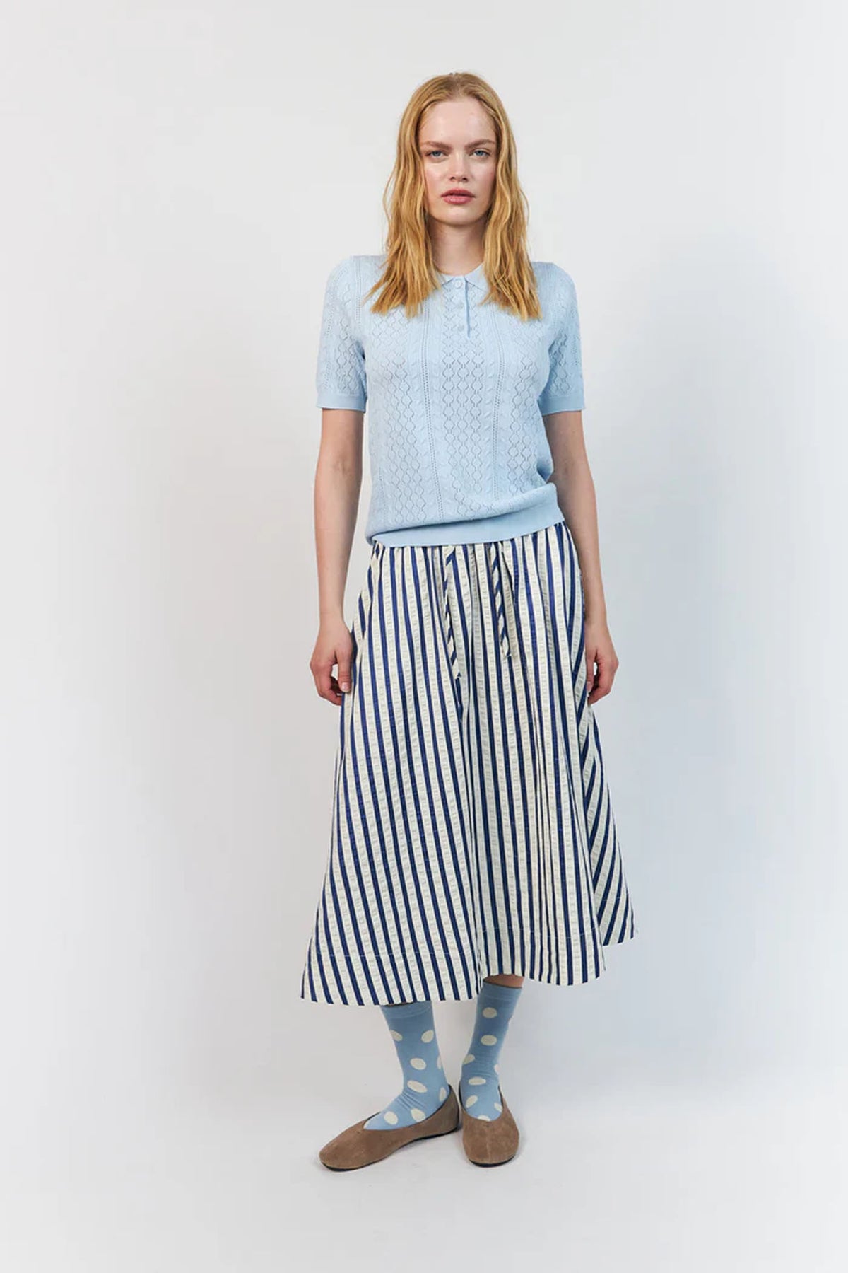 AlaiaLL Polo Knit S/S 22 Light Blue - 26265-5007