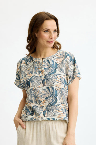 Amalie blouse Blue - 17158 Thumbnail