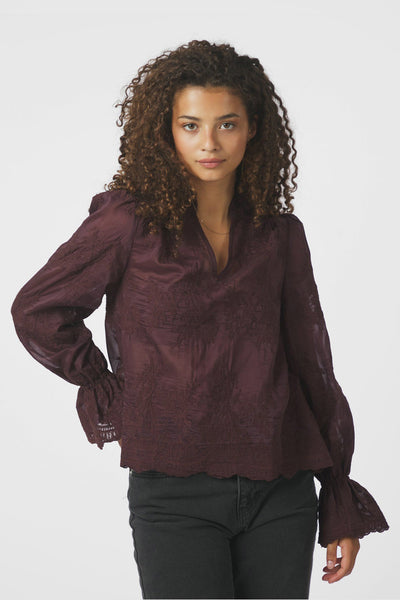 Amara Big Embroidery Burgundy - 163032 Thumbnail