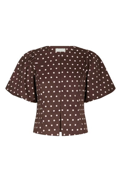 Anela Dot Blouse Brown - 167821 Thumbnail