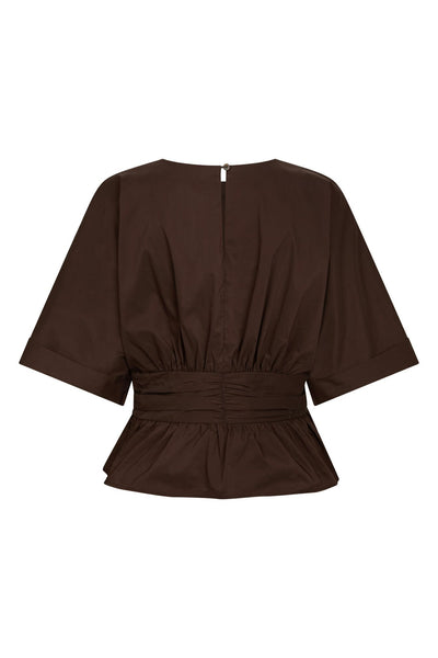 Annegret Poplin Chocolate Brown Thumbnail