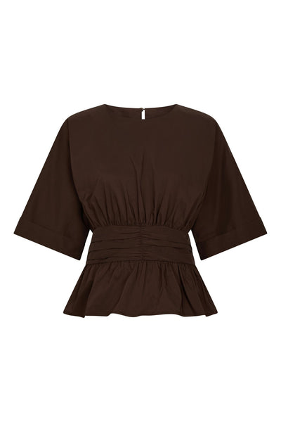 Annegret Poplin Chocolate Brown Thumbnail