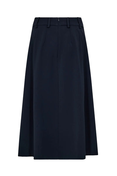 AnyaCC Midi Pleat Skirt 120-Navy - 44040 Thumbnail