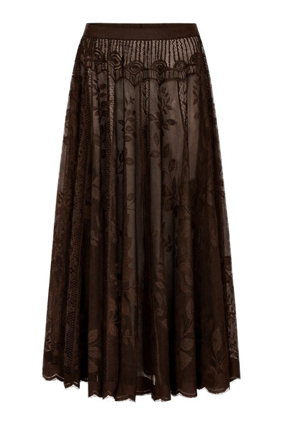 Collinsll Midi Skirt 87 Dark Mokka - 26493-2035 Thumbnail