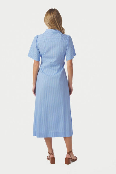 Baia Stripe Poplin Dress Light Blue - 167585 Thumbnail