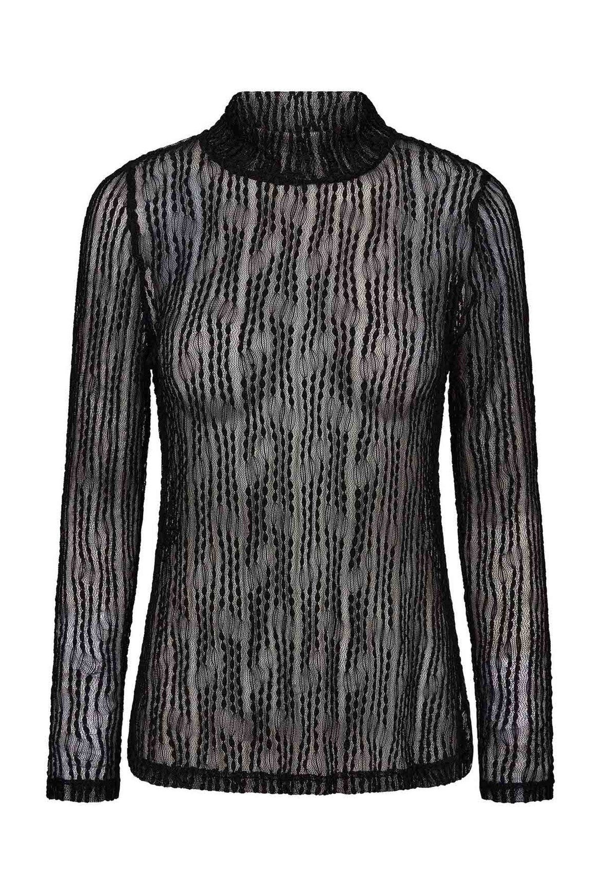 BarbCC Turtleneck Blouse 96-Black - 33203