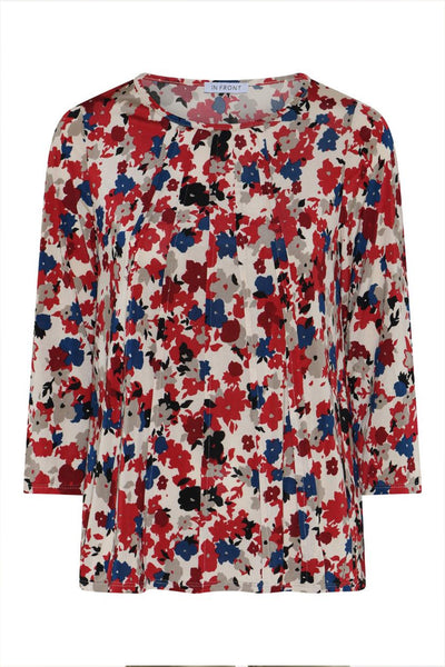 Blouse Lucette 3/4 sleeves Red - 17010 Thumbnail