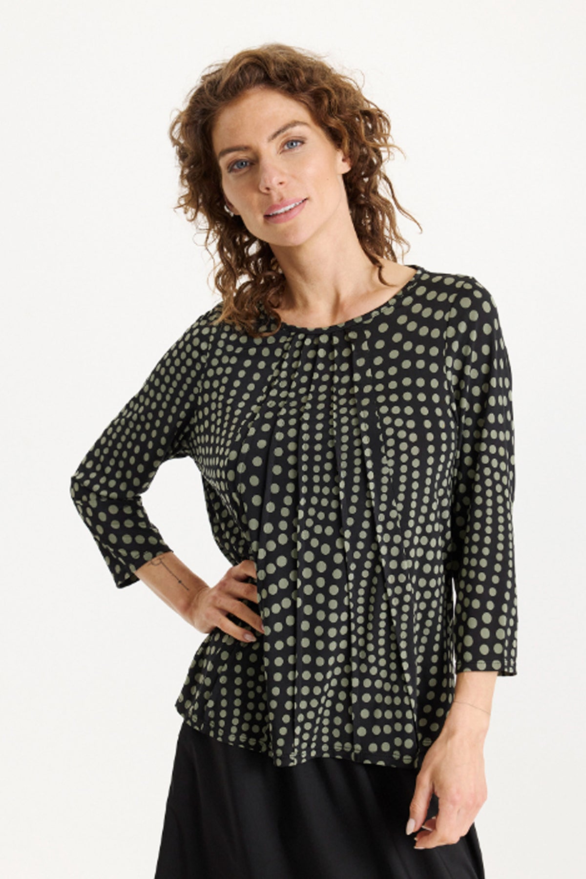 Blouse Lucette 3/4 sleeves Green - 16865