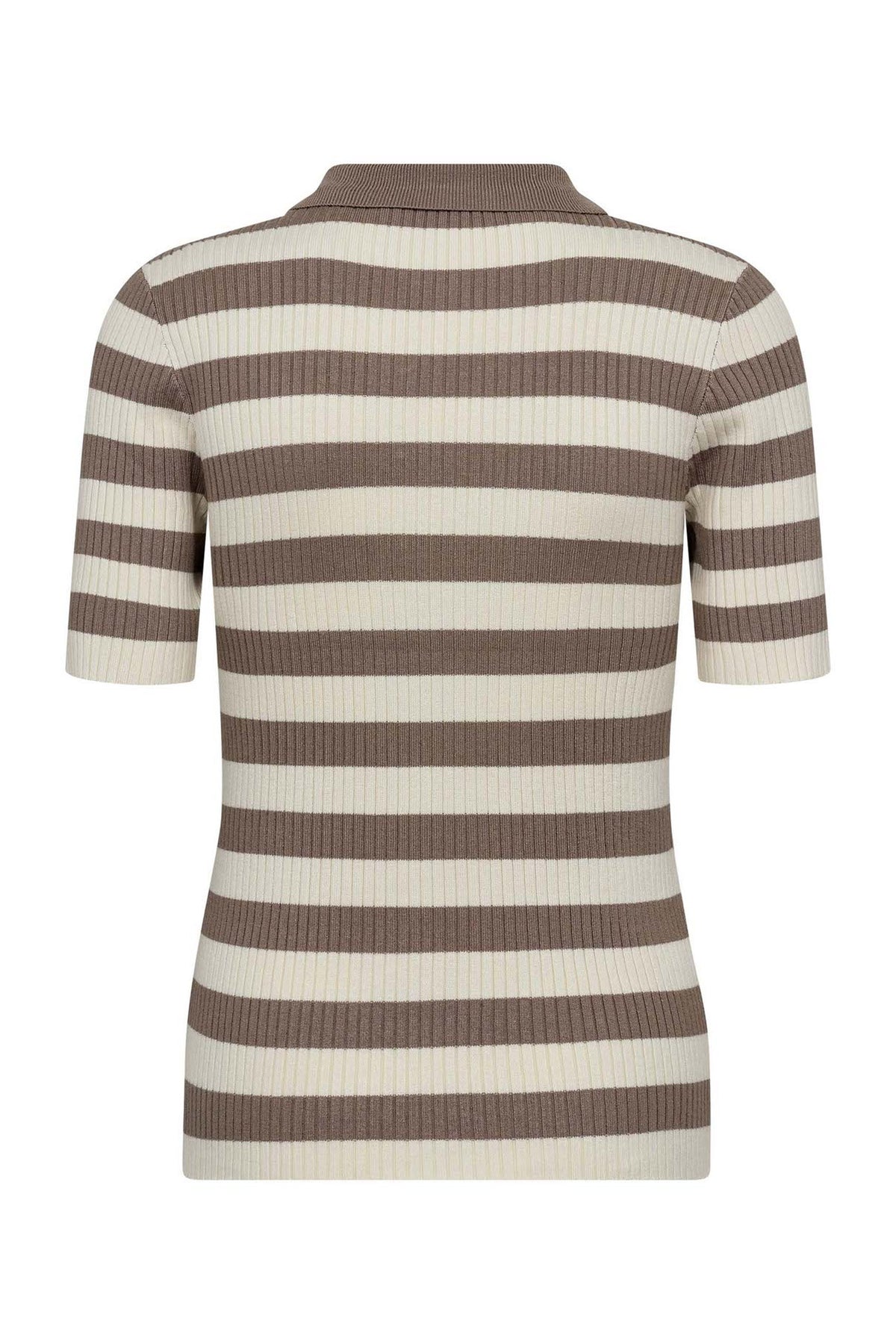 BonnyCC Stripe S/S Polo Knit 154-Walnut - 42010