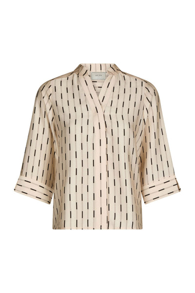 Camile Print Blouse Creme - 169302 Thumbnail