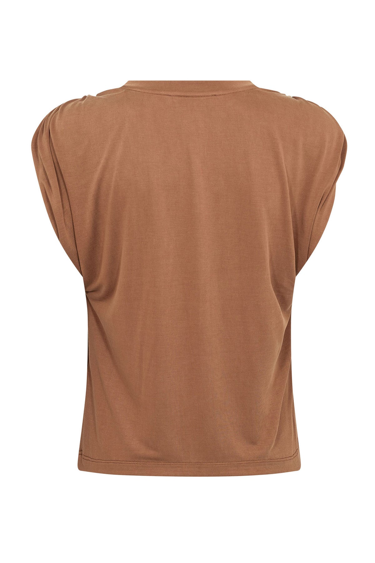 CamillaCC Ruched Shoulder Tee 35-Suntan - 43033