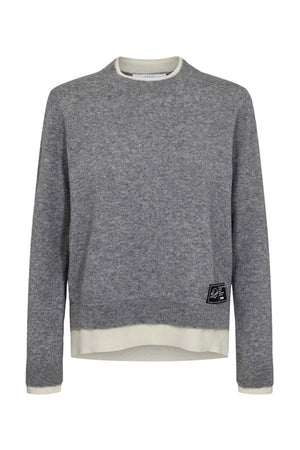 Cash Two-in-One Pullover Light Grey Melange/ Off-White - HL10302