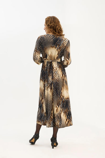 Cassis dress 3/4 sleeves Brown - 16937 Thumbnail