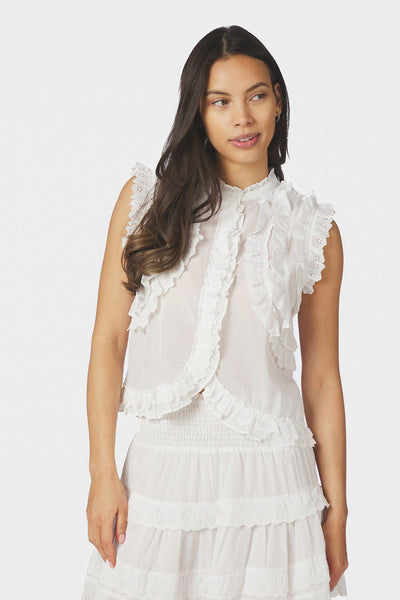 Celia Ruffle Top White - 168323 Thumbnail