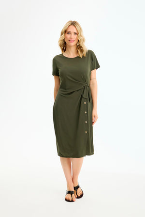Elvia dress short sleeves ARMY - 17077